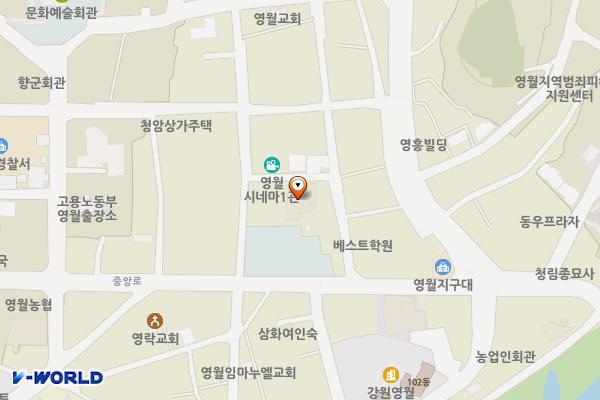 퀸모텔 위치 지도 — 강원특별자치도 영월군 영월읍 영모전길 15-1