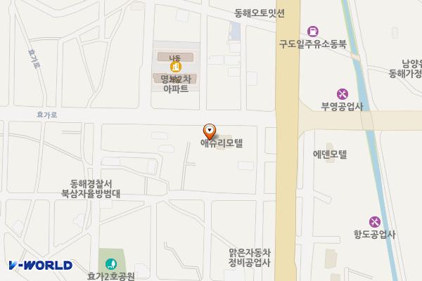 애슈리모텔 위치 지도 — 강원특별자치도 동해시 동해대로 5031-1