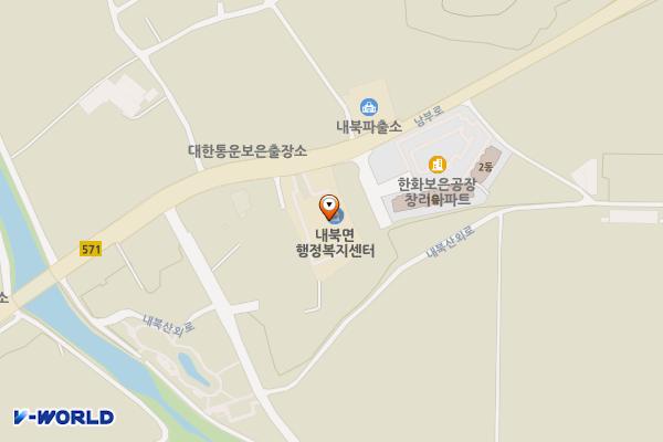 보은군_내북면행정복지센터 위치 지도 — 충청북도 보은군 내북면 남부로 6270
