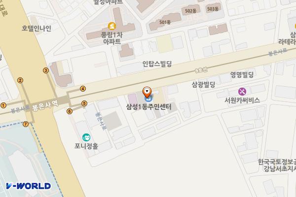 강남구_삼성1동주민센터 위치 지도 — 서울특별시 강남구 봉은사로 616
