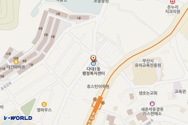 사하구_다대1동행정복지센터 위치 지도 — 부산광역시 사하구 다대로530번길 7