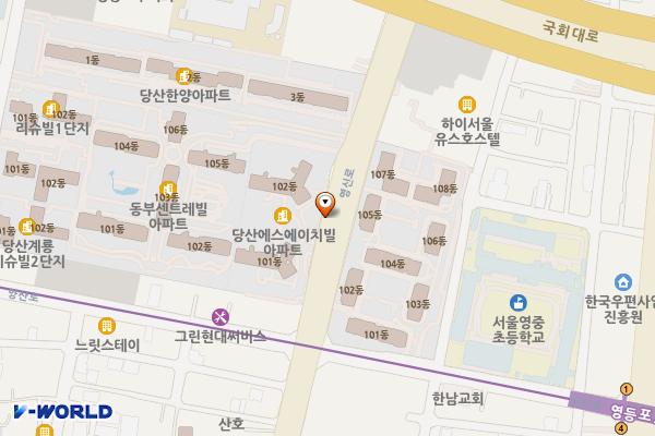 KT공중전화부스 당산SH앞 노상주차장 위치 지도 — 서울특별시 영등포구 당산동3가 2-5