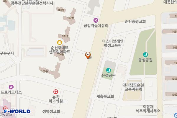 KT공중전화부스 덕연동주민센터 승강장건너 위치 지도 — 전남광주통합특별시 순천시 충효로 117