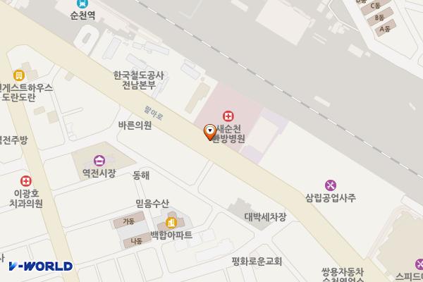 KT공중전화부스 덕암 새순천한방병원앞 위치 지도 — 전남광주통합특별시 순천시 팔마로 159