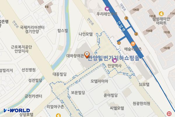 원스퀘어 임시공영 주차장 위치 지도 — 경기도 안양시 만안구 안양동 668-29