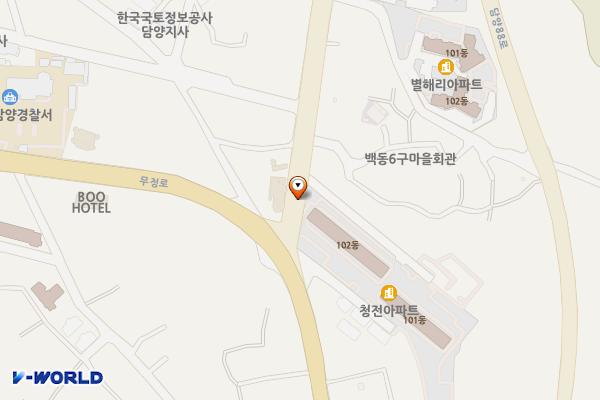 백동청전지구공영주차장 위치 지도 — 전남광주통합특별시 담양군 담양읍 백동리 97-1