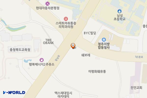 현대자동차 청주남부지점 위치 지도 — 충청북도 청주시 서원구 미평동 35-3