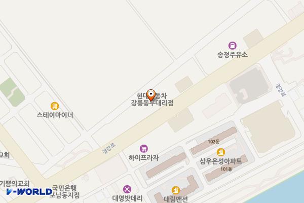 H 강릉동부대리점 위치 지도 — 강원특별자치도 강릉시 경강로 2375