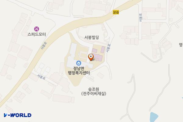 정남면행정복지센터 위치 지도 — 경기도 화성시 정남면 서봉로 998