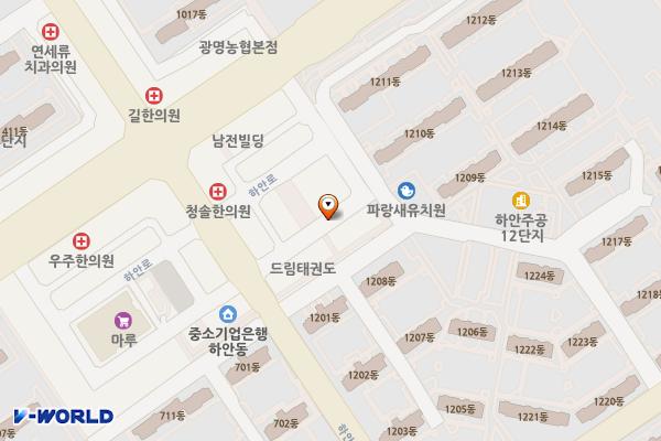 하안동상업지역 제2노상주차장 위치 지도 — 경기도 광명시 하안동 714
