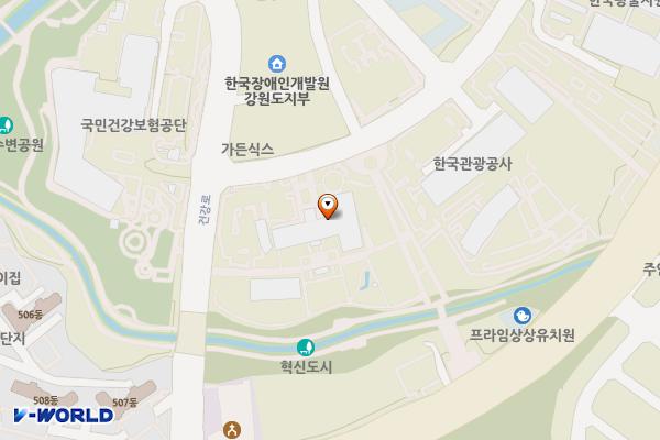 한국광해광업공단 위치 지도 — 강원특별자치도 원주시 세계로 2