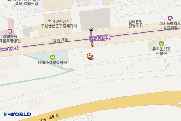 김해시 복합청사 주차장 위치 지도 — 경상남도 김해시 김해대로 2402