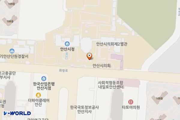 안산시청 위치 지도 — 경기도 안산시 단원구 화랑로 387