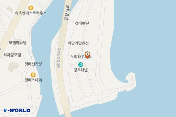 청호동 간이해수욕장 위치 지도 — 강원특별자치도 속초시 청호동 550-13