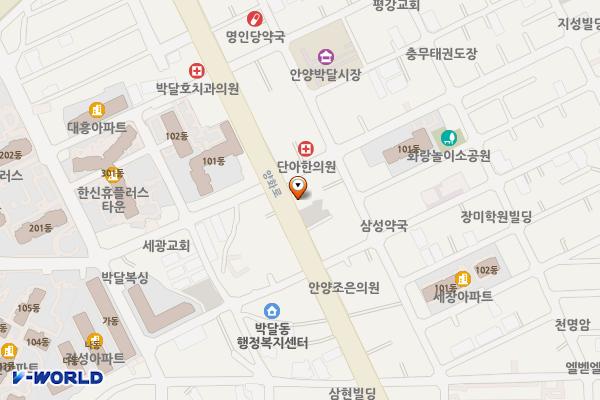 박달시장노상 주차장 위치 지도 — 경기도 안양시 만안구 양화로 134
