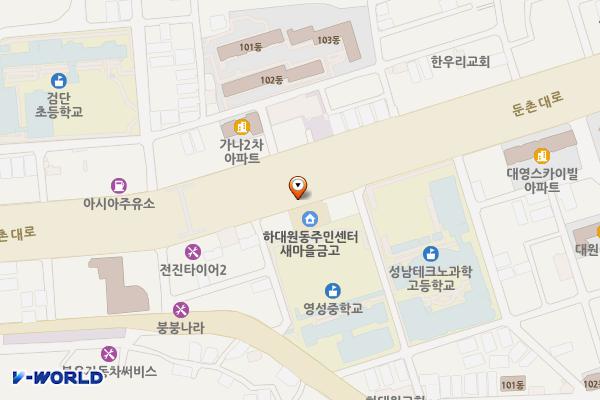 중상57 58 노상주차장 위치 지도 — 경기도 성남시 중원구 하대원동 289