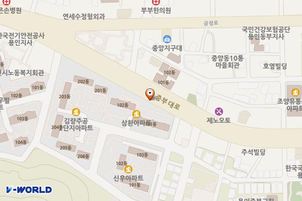 국도42호선 주변 노상주차장 위치 지도 — 경기도 용인시 처인구 김량장동 380