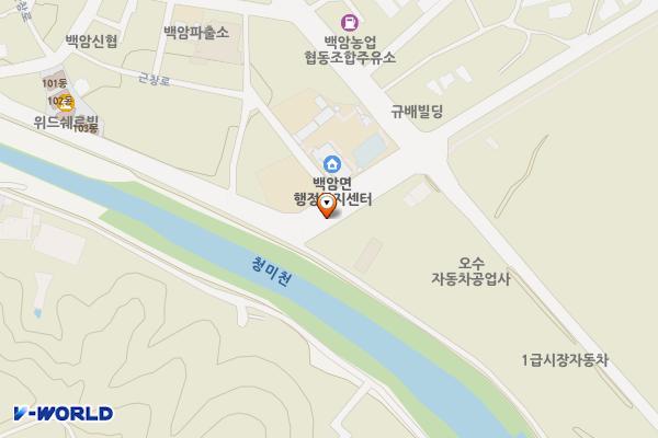 백암주민센터 주변 노상주차장 위치 지도 — 경기도 용인시 처인구 백암면 백암리 496-3