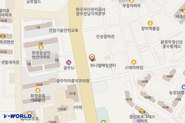 기아자동차 광주서비스센터 위치 지도 — 전남광주통합특별시 서구 죽봉대로 36