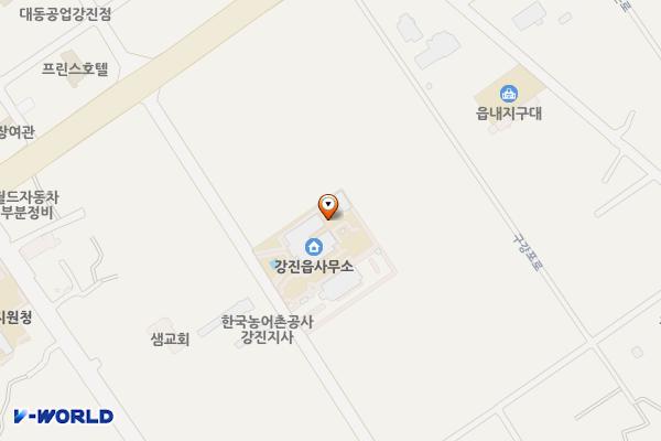강진읍사무소 위치 지도 — 전남광주통합특별시 강진군 강진읍 초지길 21