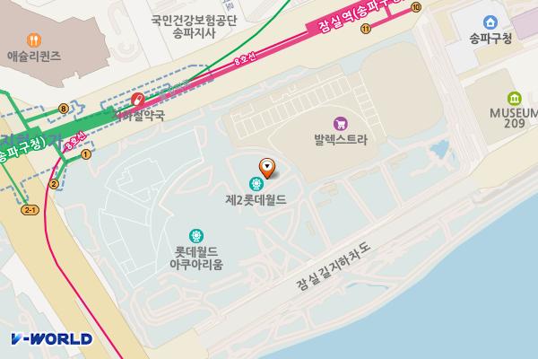 잠실역공영주차장 위치 지도 — 서울특별시 송파구 올림픽로 300