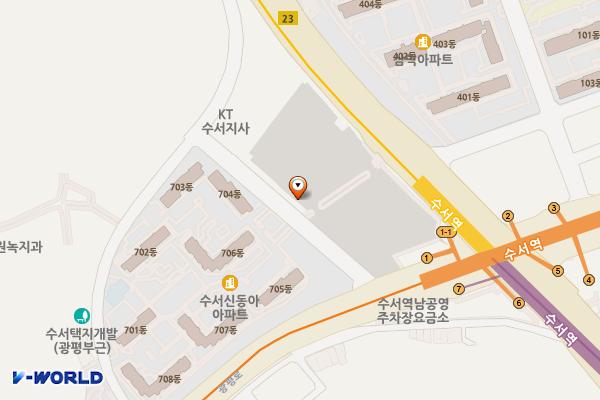 수서역공영주차장 위치 지도 — 서울특별시 강남구 수서동 735