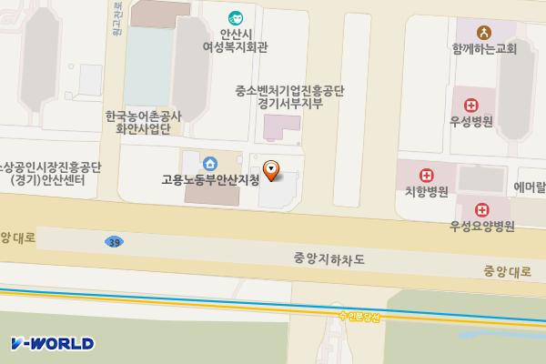 안산시청별관 환경교통국 위치 지도 — 경기도 안산시 단원구 중앙대로 839