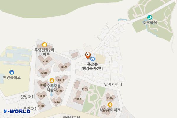 석수3동 충훈공영 주차장 위치 지도 — 경기도 안양시 만안구 충훈로90번길 36