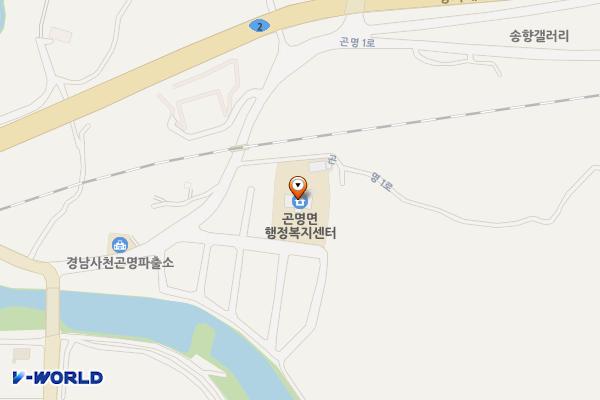 곤명면행정복지센터 위치 지도 — 경상남도 사천시 곤명면 봉계리 990-8