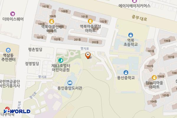용인시산업진흥원 위치 지도 — 경기도 용인시 처인구 명지로 15-20