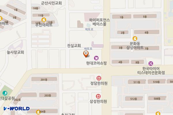 군산현대코아백화점 위치 지도 — 전북특별자치도 군산시 나운로 4