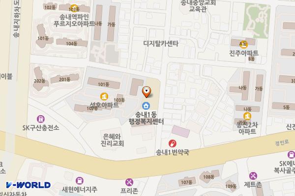 송내1동행정복지센터 위치 지도 — 경기도 부천시 소사구 경인로9번길 25