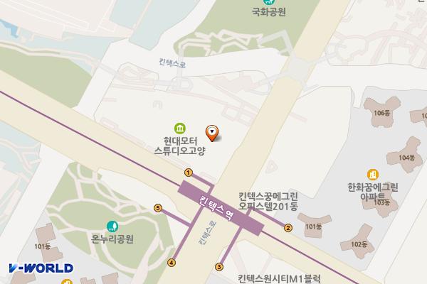 현대모터스튜디오 고양 위치 지도 — 경기도 고양시 일산서구 킨텍스로 217-6