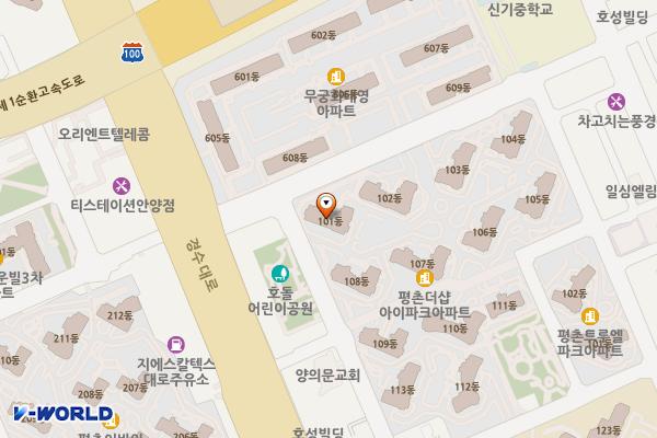 더샵아이파크 옆 노외 주차장 위치 지도 — 경기도 안양시 동안구 경수대로610번길36