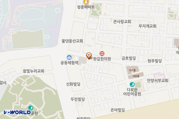 운동장파출소 뒤 주차장 위치 지도 — 경기도 안양시 동안구 평촌대로374번길 16