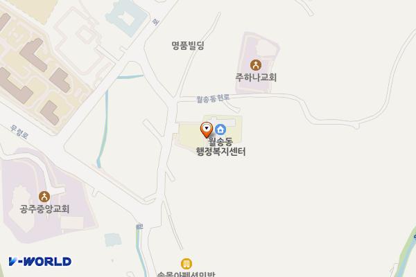 월송동 행정복지센터 위치 지도 — 충청남도 공주시 월송동현로 51