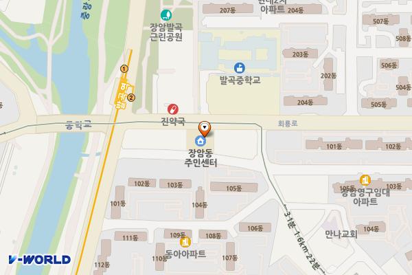 장암동주민센터 위치 지도 — 경기도 의정부시 장곡로250번길 23