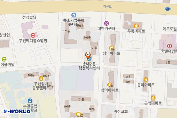 부천시_송내2주민지원센터 위치 지도 — 경기도 부천시 소사구 중동로22번길 101