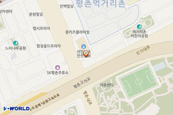 먹거리촌노외 주차장 위치 지도 — 경기도 안양시 동안구 평촌대로 102