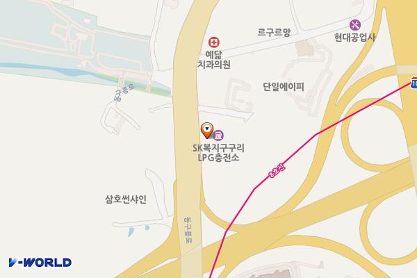 복지구리충전소 위치 지도 — 경기도 구리시 인창동 74 복지구리충전소