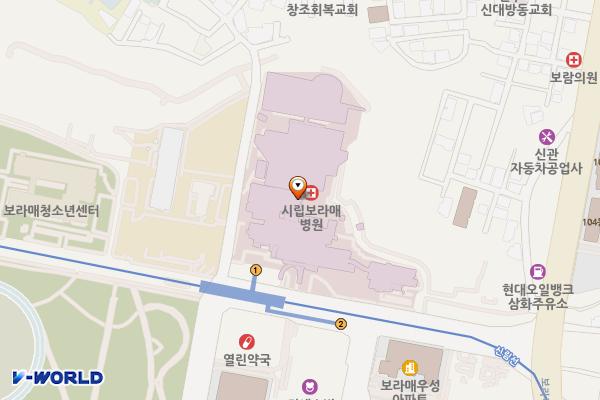 보라매병원_행복관 지상2층 위치 지도 — 서울특별시 동작구 보라매로5길 20