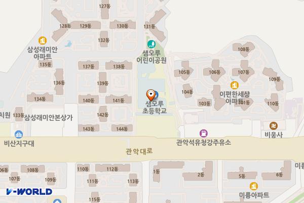 샘모루초교 주차장 위치 지도 — 경기도 안양시 동안구 관악대로 155