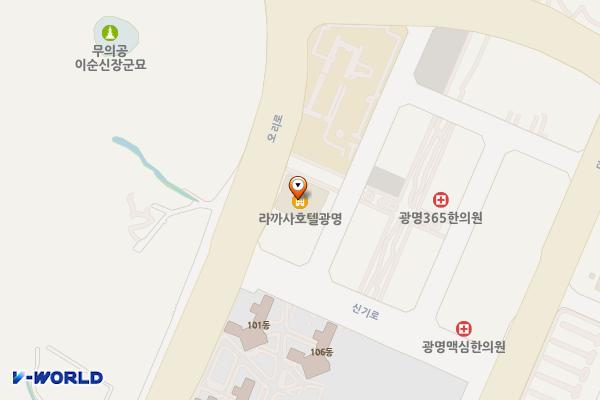 라까사호텔광명 위치 지도 — 경기도 광명시 일직로12번길 22