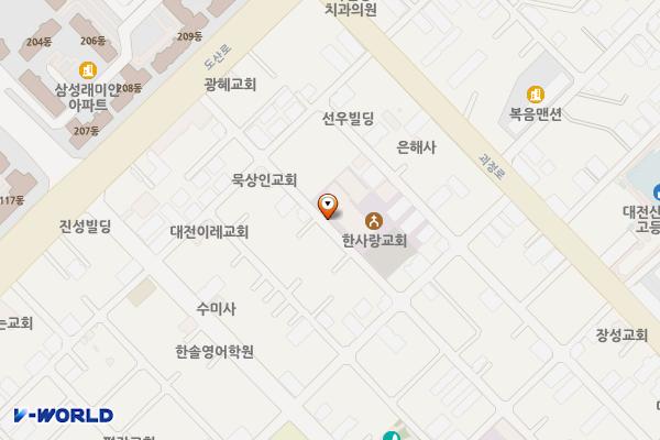 대덕한빛교회 위치 지도 — 대전광역시 유성구 어은로58번길 50
