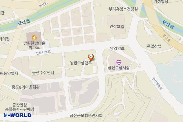 금산인삼농협(유통사업본부 판매장) 위치 지도 — 충청남도 금산군 금산읍 약초로 51