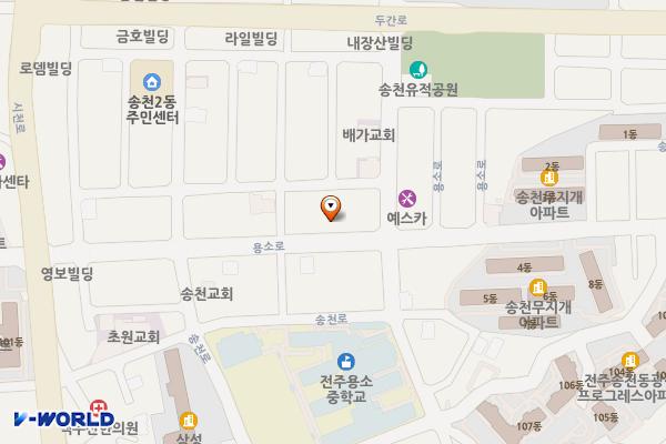 까만손 모터라인 위치 지도 — 전북특별자치도 전주시 덕진구 용소로 83
