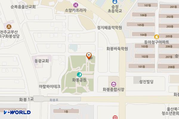 화봉공원 공영주차장 위치 지도 — 울산광역시 북구 송내1길 15