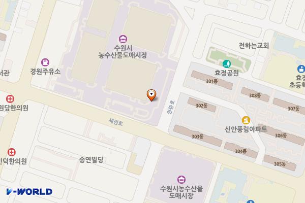수원농수산물도매시장_지상1층 위치 지도 — 경기도 수원시 권선구 세권로 243