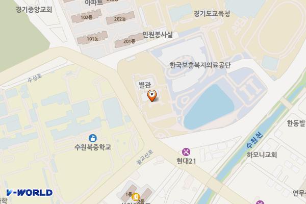 경기남부보훈지청 위치 지도 — 경기도 수원시 장안구 조원로 8
