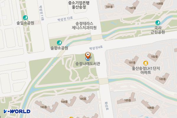 송정복합문화센터 위치 지도 — 울산광역시 북구 화산로 89